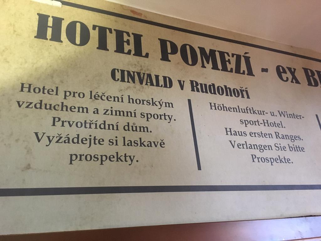Hotel Pomezi Cínovec Exteriör bild